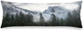 Foggy Forest Body Pillow Cover 20x54, Misty Natural Scenery Mountain Landscape by MATEKULI