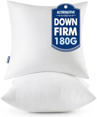 MIULEE 12x12 Throw Pillows Inserts 2 Pack, Decorative Pillows by MIULEE