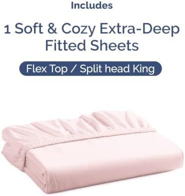 CGK Linens Extra Deep Flex Top Split Head King Fitted Sheet - Image 4
