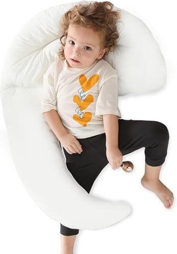 Choc chick Toddler Body Pillow, 34x27in Moon Shape Hug Pillow by ChocChick