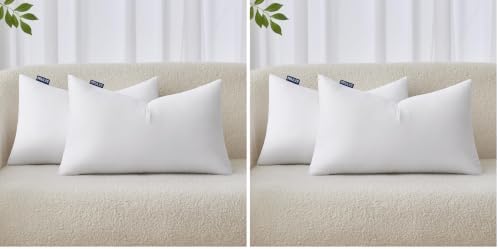 MIULEE 12x20 Inches Pillow Inserts Pack of 4, Decorative Throw Pillow Inserts by MIULEE