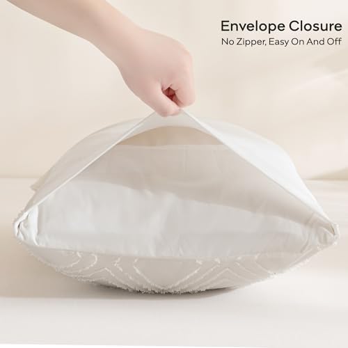 JELLYMONI White Grid Tufted Pillowcases Body Size 20" x54" - Image 3