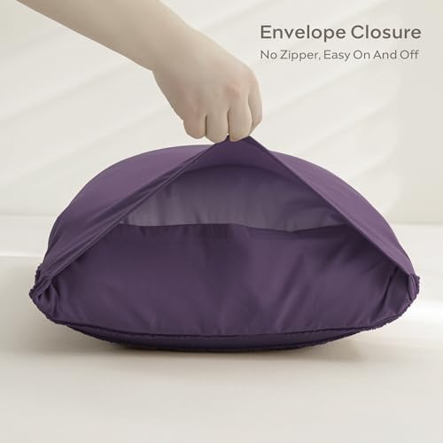 JELLYMONI Purple Striped Tufted Pillowcases Standard Size - Image 6