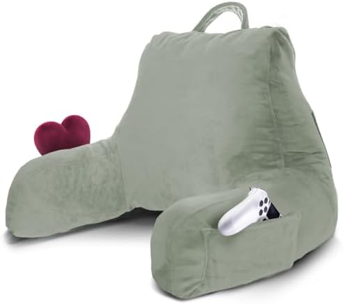 Nestl Reading Pillow for Bed, Back Pillow for Sitting Up in Bed, Sage Green by Nestl