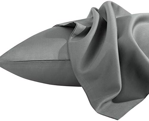 NTBAY King Egyptian Cotton Sateen Pillowcases, Dark Grey - Image 4