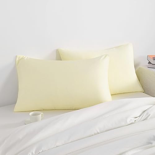 NTBAY King Microfiber Pillowcases, Butter Yellow - Image 2