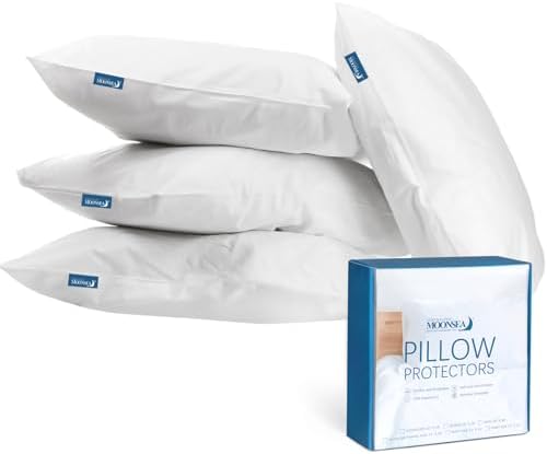 Waterproof Pillow Protector Zippered Standard Size Pillow Covers Protector by Moonsea