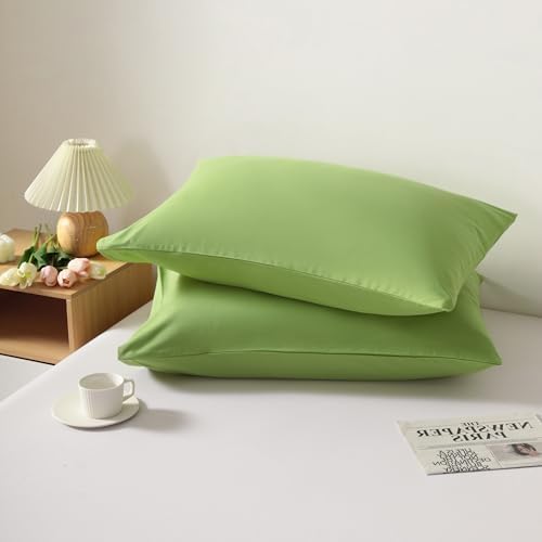 King Pillow Cases, 2 Pack, 20x40 in, Microfiber, Sage Green - Image 3