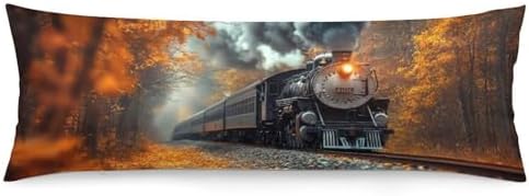 Vintage Train Body Pillow Cover Steam Train Pillowcase by Unknown