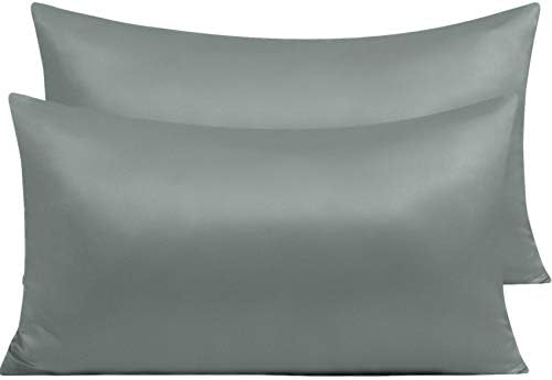 NTBAY King Satin Pillowcases, Dark Grey by NTBAY