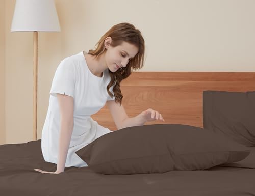 Sunflower King Pillowcases Set of 2, 100% Cotton Pillow Cases, Mocha Taupe - Image 2