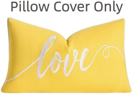 Sanmetex Decorative Love Soft Lumbar Pillow Cover 12x20 Inch Yellow - Image 5
