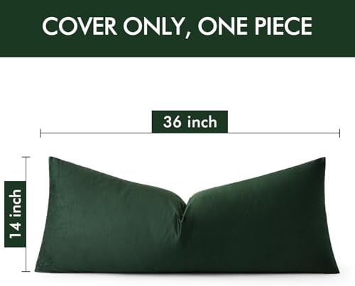 MIULEE 14x36 Inch Lumbar Long Velvet Throw Pillow Cover Set of 1 Army Green - Image 4