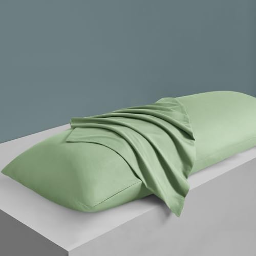 MILVOWOC Brushed Microfiber Body Pillowcases, Sage Green, 20x48 Inch - Image 5