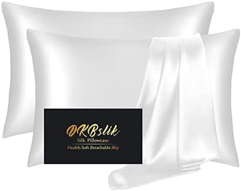 Silk Pillowcase 2 Pack, Natural Mulberry Silk Pillow Cases, Anti Acne Silk by HOME