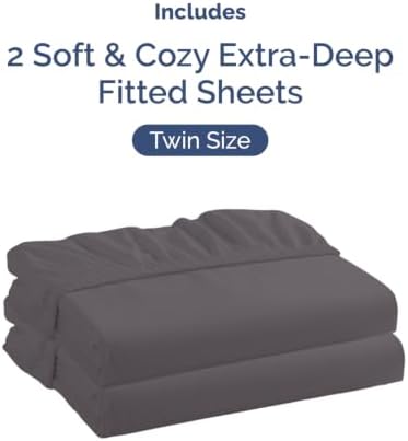 CGK Linens 2 Pack Extra Deep Twin Fitted Sheets - Image 4