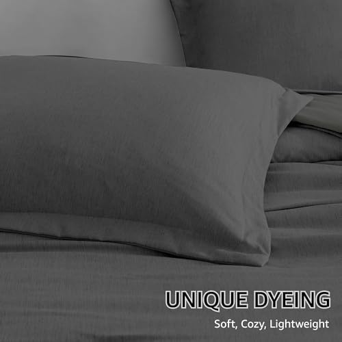 Monbix Queen Comforter Set 7 Pieces Dark Grey Cationic Dyeing Bed in a Bag - Image 6