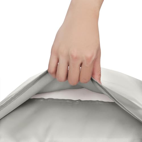 Homiest Light Grey Ruffle Satin Pillowcase Set of 2 - Image 6