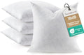 Feather Throw Pillow Inserts Set of 4, Soft Fluffy Square 18 x 18 Inches by Swandream