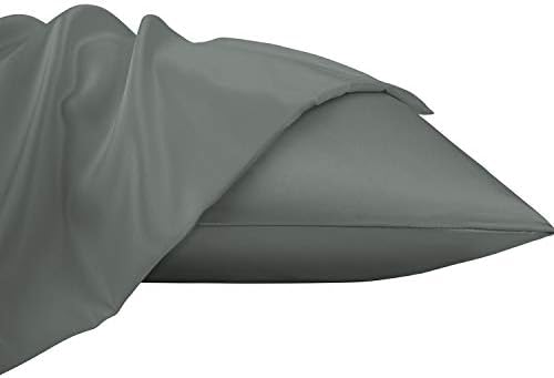 NTBAY King Satin Pillowcases, Dark Grey - Image 4