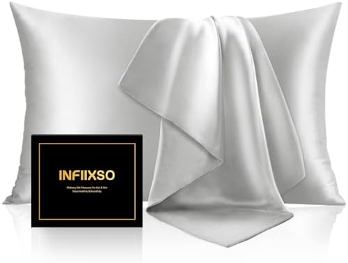 INFIIXSO Mulberry Silk Pillow Cases Standard Size by INFIIXSO