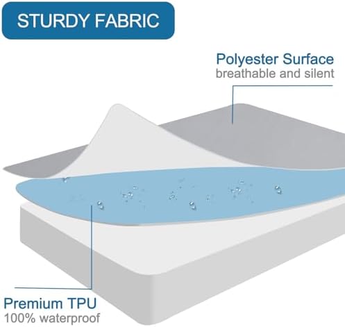 King Size Mattress Protector Waterproof Pad Cover, King Bed Fitted Sheet - Image 3