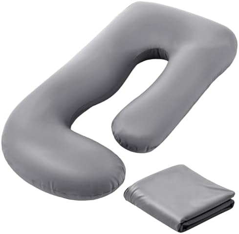 Hahafelt Cooling Pregnancy Pillow Cover 59 Inch Large J Shaped Full Body by Hahafelt