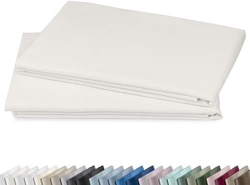 California Design Den 600 TC Set of 2 King Size Pillowcases, True Ivory by CaliforniaDesignDen