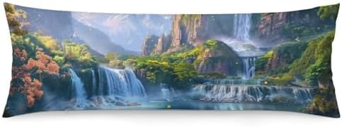 Lake Waterfall Body Pillow Cover Forest Pillowcase by Unknown