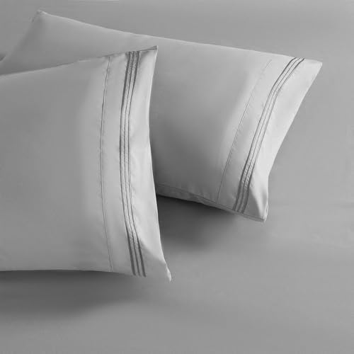 Dark Grey King Size Pillow Cases Set of 2, Microfiber - Image 3