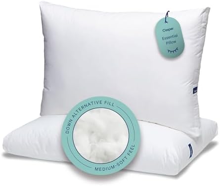 Casper Sleep Essential Pillow 2-Pack – Standard Down-Alternative Bed Pillow by Unknown