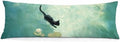 Black Cat Art Painting 20x54 Body Pillow Cover, Aesthetic Cats Decor Long Body by Unknown