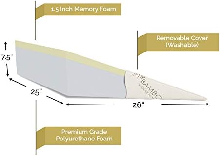 7.5 Inch Bed Wedge Pillow for Acid Reflux or Sleeping | 1.5 Inch Memory Foam Top - Image 2