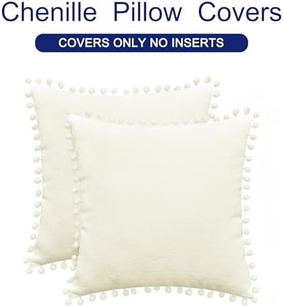 CaliTime Decorative Couch Throw Pillow Covers 16 X 16 Inches Cream - Image 6