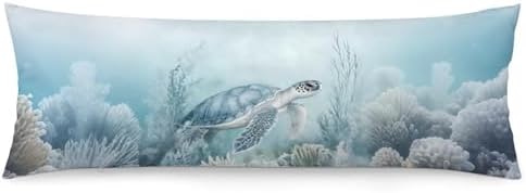 Coastal Blue Body Pillow Cover Sea Turtle Pillowcase by Unknown