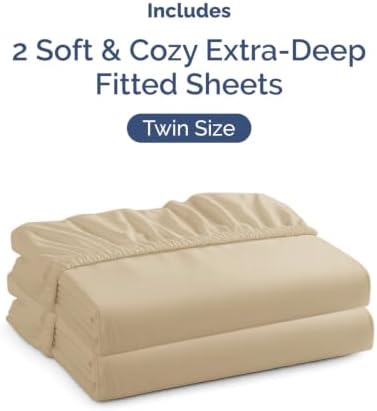 CGK Linens 2 Pack Extra Deep Twin Fitted Sheets - Image 4