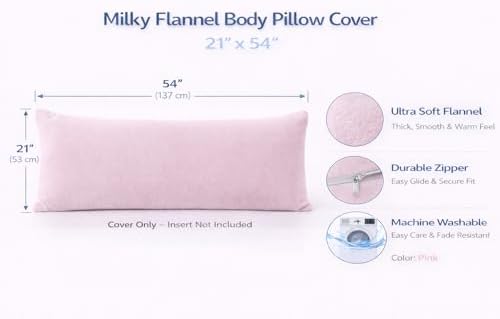 evolive Plush Body Pillow Cover 21"x54", Hidden Zipper - Image 2