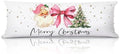 Merry Christmas 20x54 Body Pillow Cover, Preppy Girly Christmas Room Decor by Unknown