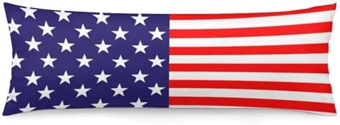 USA Flag Design Body Pillow Pillowcase Red and Blue Stars and Stripes Long Body by Unknown