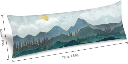 Mountain Peaks Body Pillow Cover Forest Pillowcase - Image 2