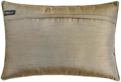 Antique Gold Luxury Lumbar Pillow Cover 12" x 14" | Contemporary Jacquard - Image 3