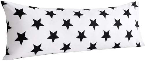 NTBAY Body Star Pillowcase, 1800 Thread Brushed Microfiber Black and White Star by NTBAY