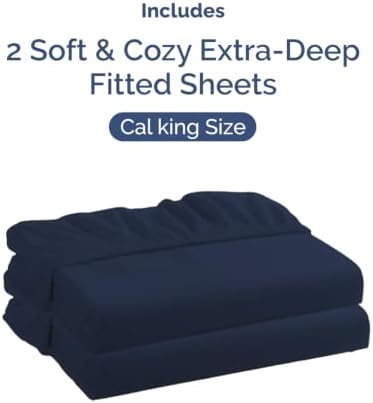 CGK Linens 2 Pack Extra Deep Cal King Fitted Sheets - Image 4