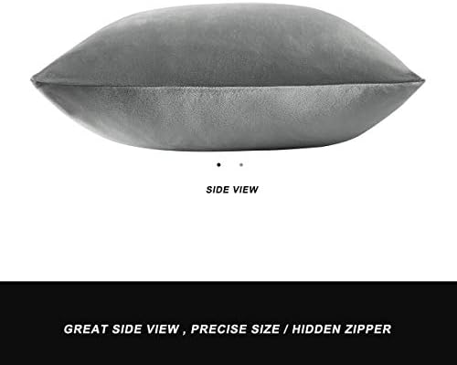 GIGIZAZA Decorative Throw Pillow Covers 20 x 20, Deep Grey Sofa Pillow Covers - Image 3