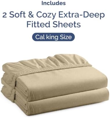 CGK Linens 2 Pack Extra Deep Cal King Fitted Sheets - Image 4