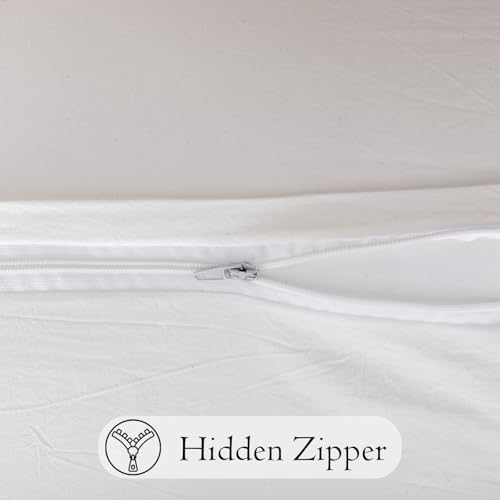 JoraLion Ruffled Body Pillow Cover 20x54 Solid White - Image 4