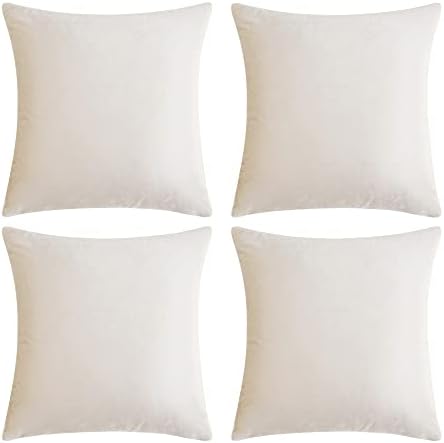GIGIZAZA Decorative Throw Pillow Covers 16 x 16, Ivory Cream White Soft Pillow by GIGIZAZAFocusingonhomedecoration