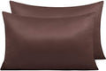 NTBAY Queen Satin Pillowcases, Dark Brown by NTBAY