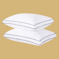Goose Down Fiber Pillows, Gusseted Pillows Queen Size Set of 2 by InspireCrafter
