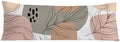 Tropical Leaf Neutral 20x54 Body Pillow Cover, Neutral Room Decor, Botanical by PIUD